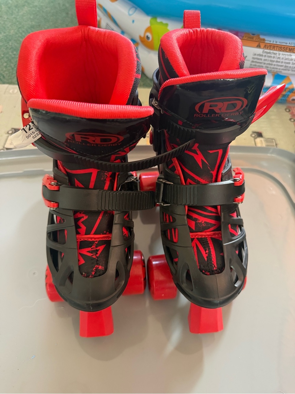 Adjustable Black and Red Quad Roller Skates - Picture 2 of 2